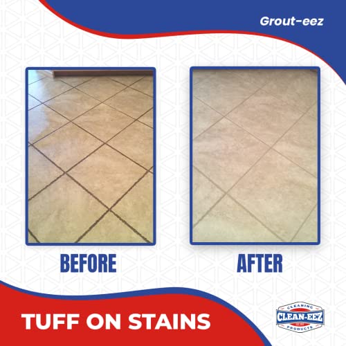 IT JUST WORKS! Grout-Eez Super Heavy-Duty Grout Cleaner. Easy and Safe To Use. Destroys Dirt and Grime With Ease. Even Safe For Colored Grout. Clean-eez (Single Bottle and Brush, 32)