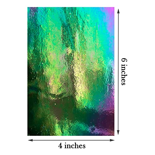 LITMIND 8 Pack Stained Glass Sheets Variety Pack, 4 x 6 inch Iridescent Glass Sheets for Beginners, Mosaic Tiles for Crafts, Art Glass Pack (Opaque/Iridescent Black & White)