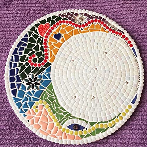 Youway Style Ceramic Mosaic Tiles for Crafts Bulk,454g Various Sizes Mosaic Pieces for Mosaic Making Supplies(Mixed Colors, 1 Pound)