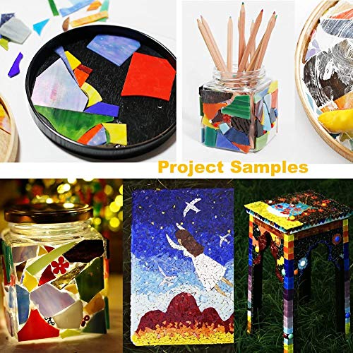 Lanyani Glass Mosaics Pieces Stained Glass, Assorted Colors and Shapes, 1kg/35 Ounce